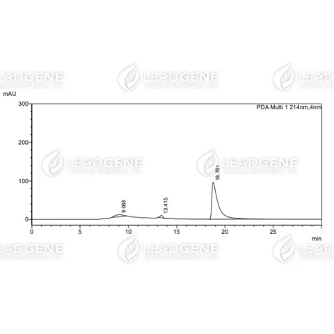 HPLC analysis of recombinant Human CD30, His Tag, HEK293. The purity of Human CD30 Protein is greater than 90% as determined by SEC-HPLC.